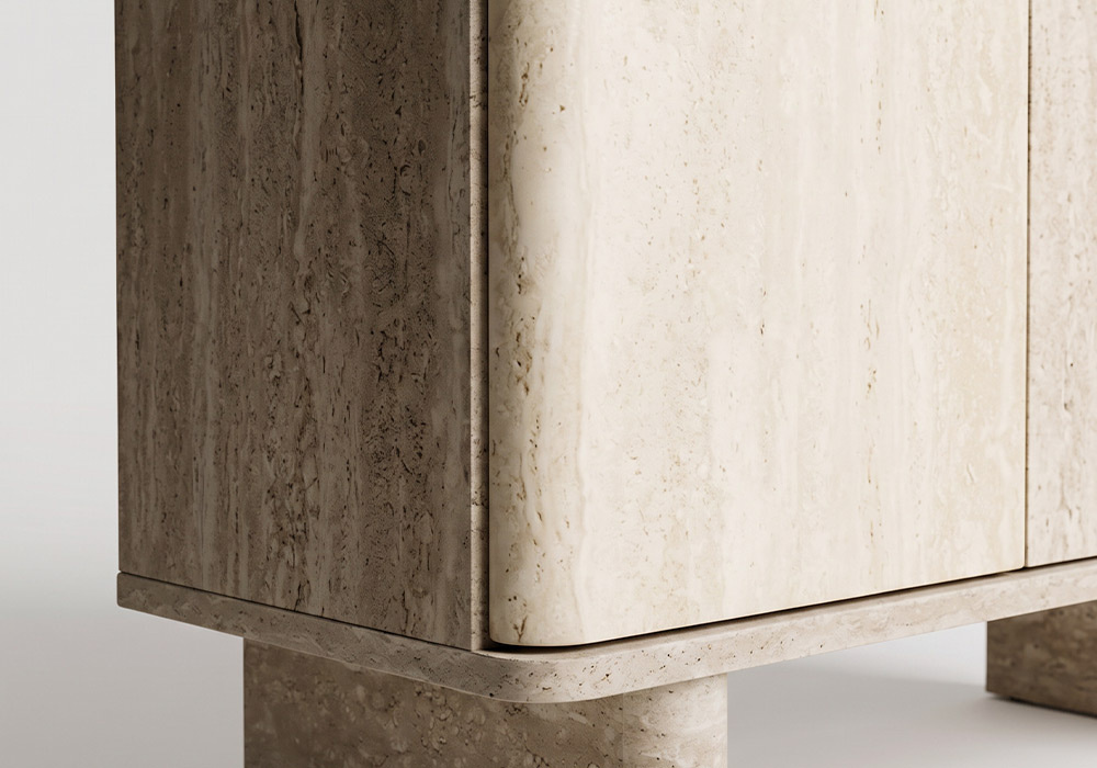 Mueble TV efecto travertino TRAVIA Mueble TV efecto travertino TRAVIA