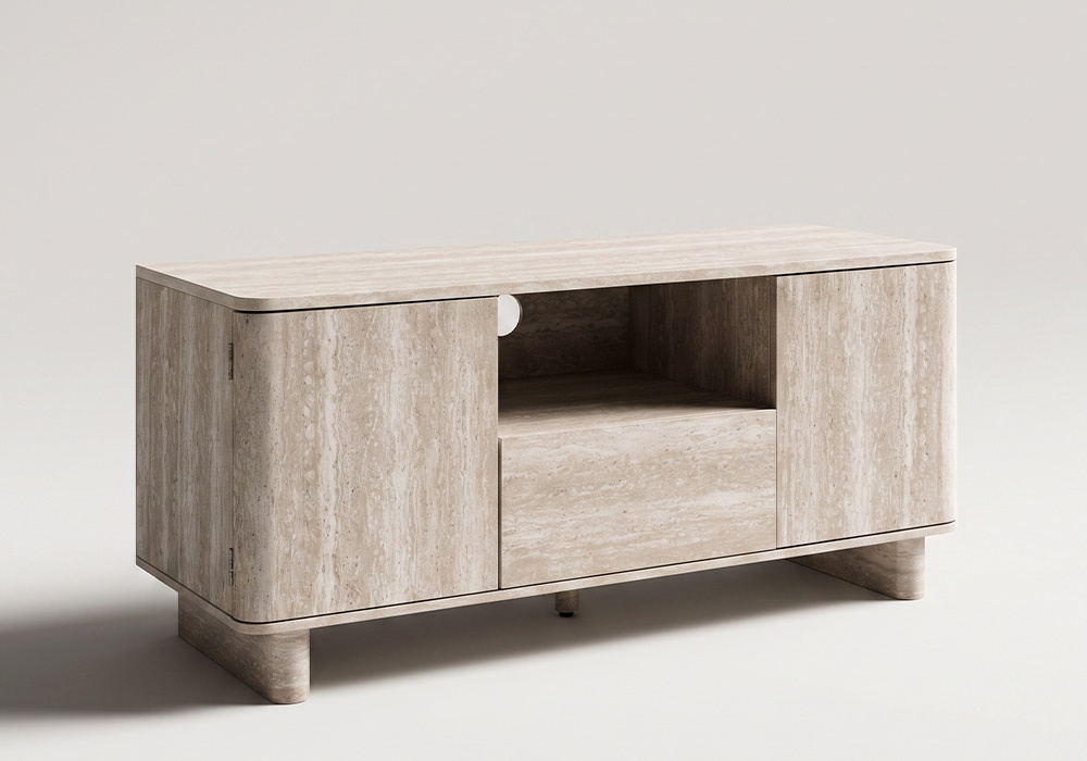 Mueble TV efecto travertino TRAVIA Mueble TV efecto travertino TRAVIA