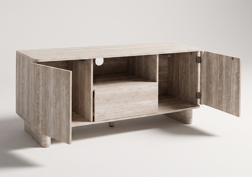 Mueble TV efecto travertino TRAVIA Mueble TV efecto travertino TRAVIA