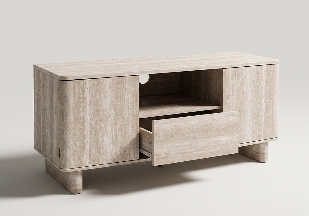 Mueble TV efecto travertino TRAVIA Mueble TV efecto travertino TRAVIA