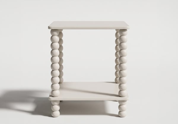 Mesa auxiliar CHAI beige frontal