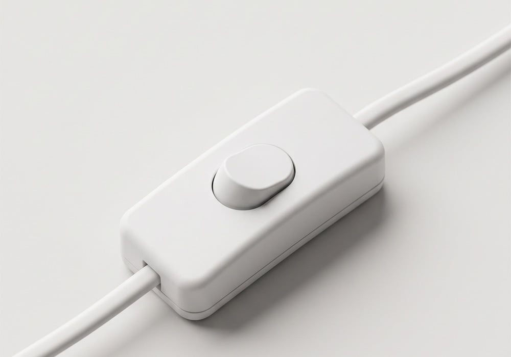 Lámpara sobremesa metálica SETA detalle interruptor Lámpara sobremesa metálica SETA detalle interruptor