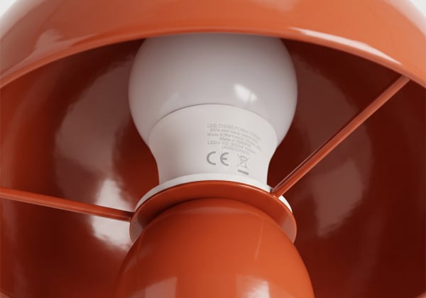 Lámpara sobremesa metálica SETA rojo vista superior