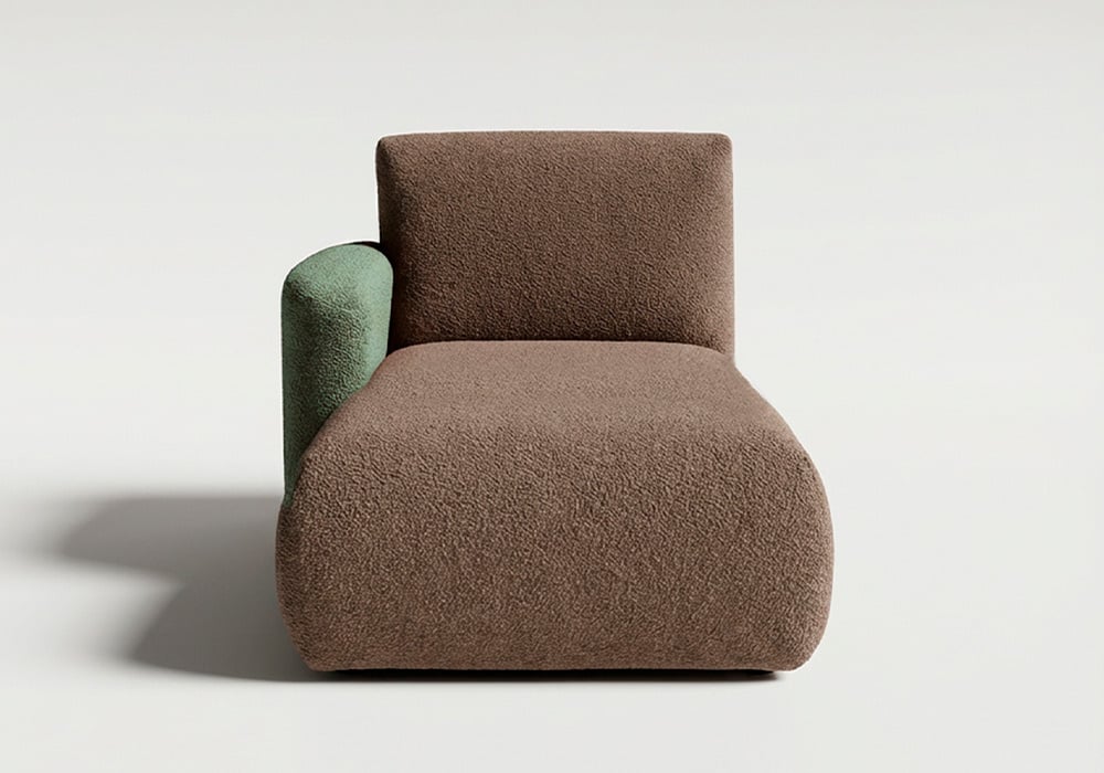 Módulo chaiselongue con brazo para sofá modular TINA