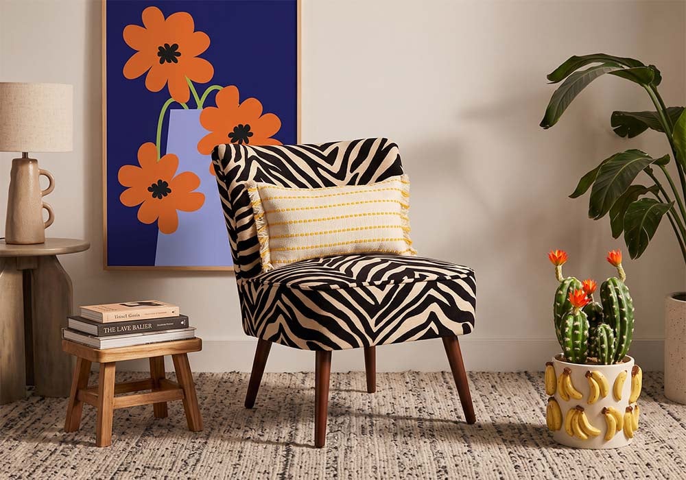 Sillón tapizado cebra CHIA Sillón tapizado cebra CHIA