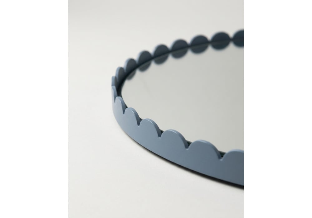 Espejo marco azul RIZZ circular detalle Espejo marco azul RIZZ circular detalle