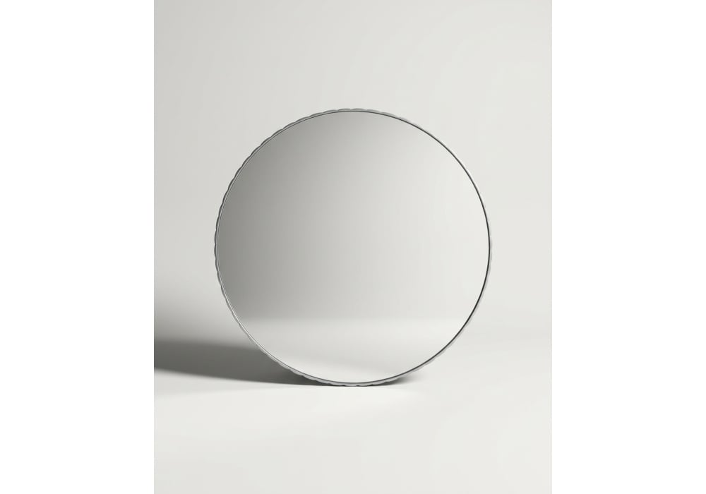 Espejo marco azul RIZZ circular frontal