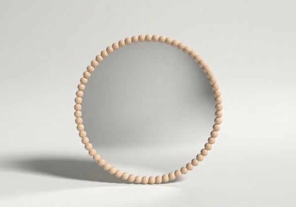 Espejo redondo TERRE beige Espejo redondo TERRE beige