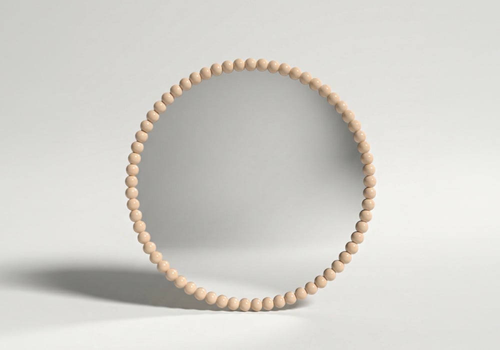 Espejo redondo TERRE beige