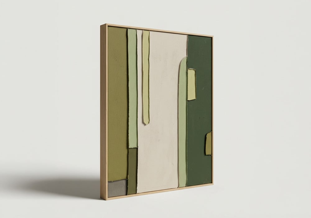 Cuadro moderno LINO verde 3/4