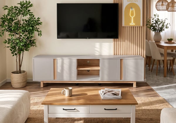 Mueble TV 4 puertas y huecos SAIKO Mueble TV 4 puertas y huecos SAIKO