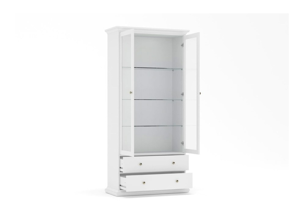 Vitrina dos puertas y dos cajones Viena