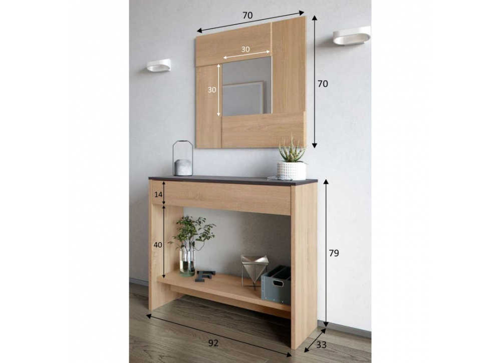 RECIBIDOR CON ESPEJO Y CAJÓN SAYER