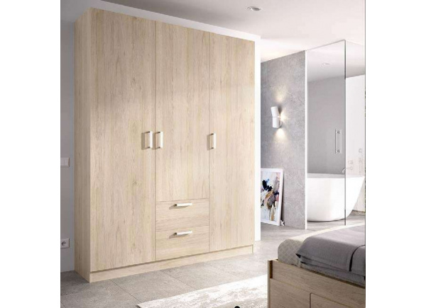 ARMARIO 3PTAS+2 CAJ NATURAL MAXIKOAN