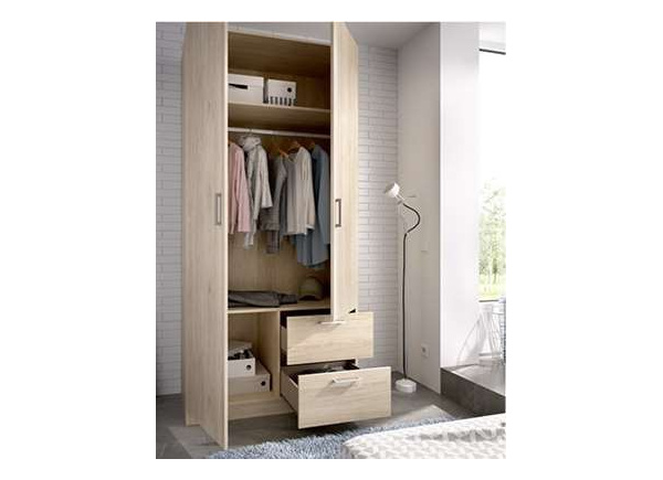 ARMARIO 2PTAS+2 CAJ NATURAL MAXIKOAN