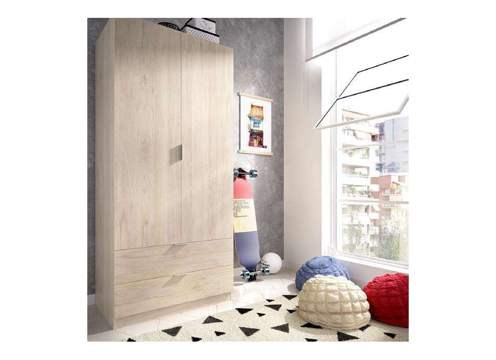 ARMARIO 2 PTAS+2CAJ NATURAL KOAN