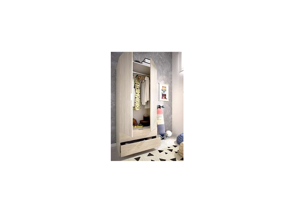 ARMARIO 2 PTAS+2CAJ NATURAL KOAN