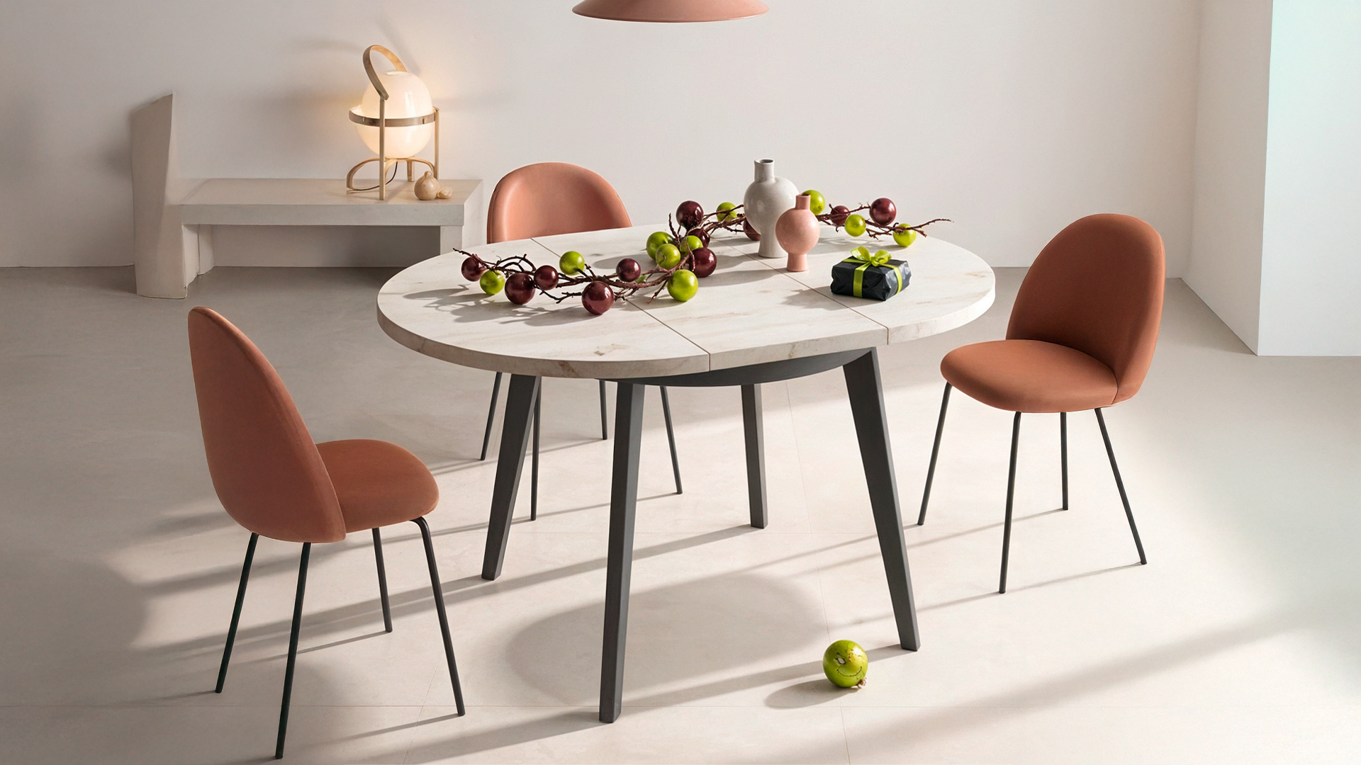 Mesa de comedor redonda extensible EIRE