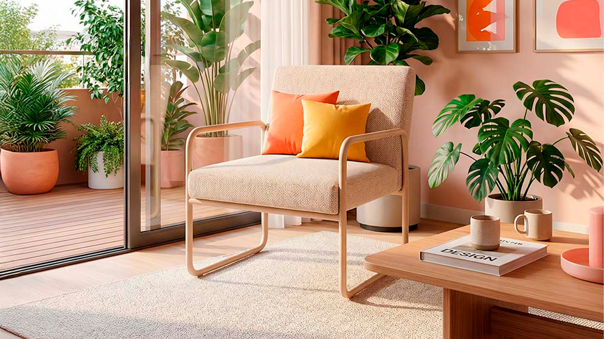 Sillón tapizado con pata metálica RILO