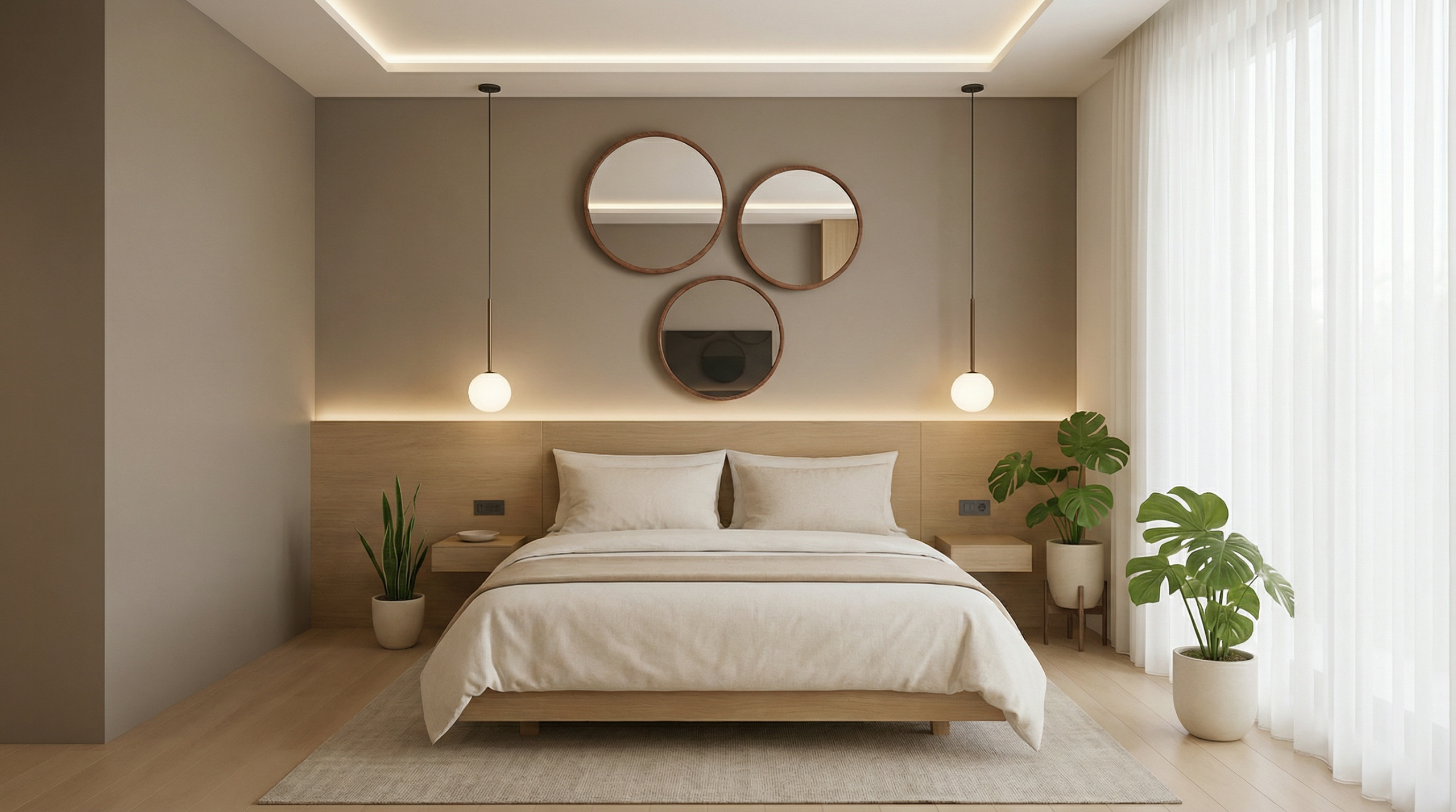 Dormitorio matrimonio con Juego 3 espejos FORTUNE 