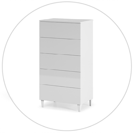 Cajonera Chifonier Comoda 5 Cajones - Muebles Económicos - Blanco