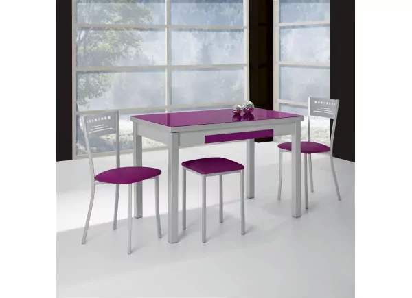 MESA EXTENSIBLE ALUMINIO Y CRISTAL TALIS MESA EXTENSIBLE ALUMINIO Y CRISTAL TALIS