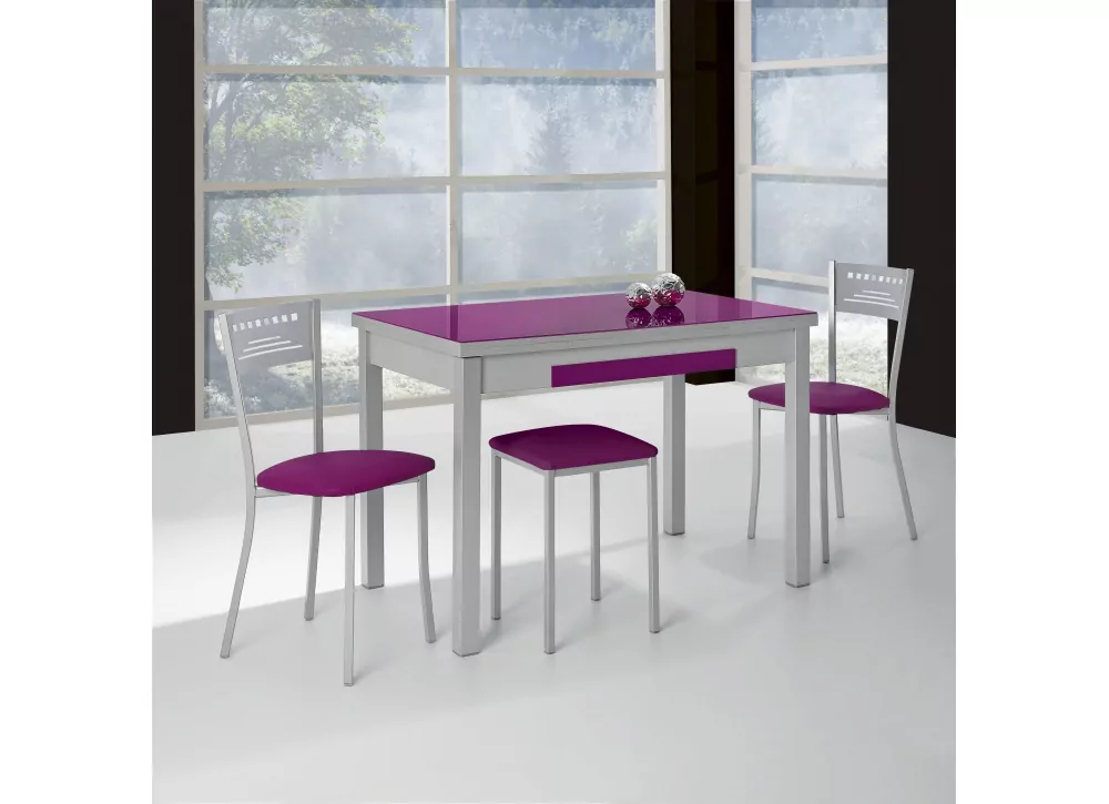 MESA EXTENSIBLE ALUMINIO Y CRISTAL TALIS MESA EXTENSIBLE ALUMINIO Y CRISTAL TALIS