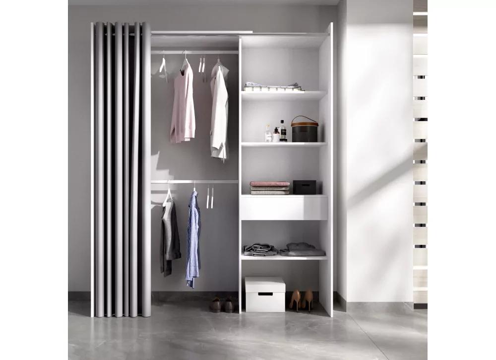 VESTIDOR ARMARY COM CAJON E CORTINA DUAL VESTIDOR ARMARY COM CAJON E CORTINA DUAL