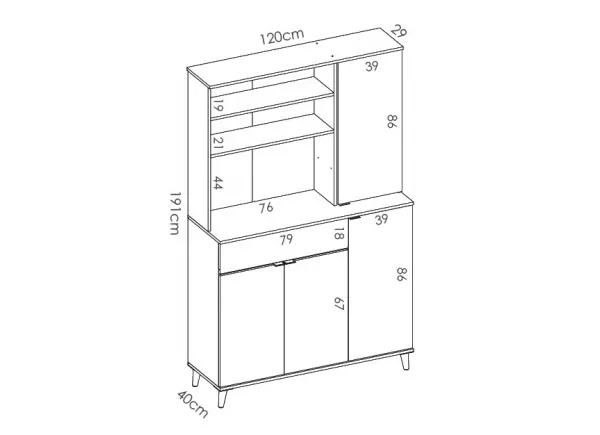 MUEBLE AUXILIAR PUERTAS CAJONES KOWI MUEBLE AUXILIAR PUERTAS CAJONES KOWI