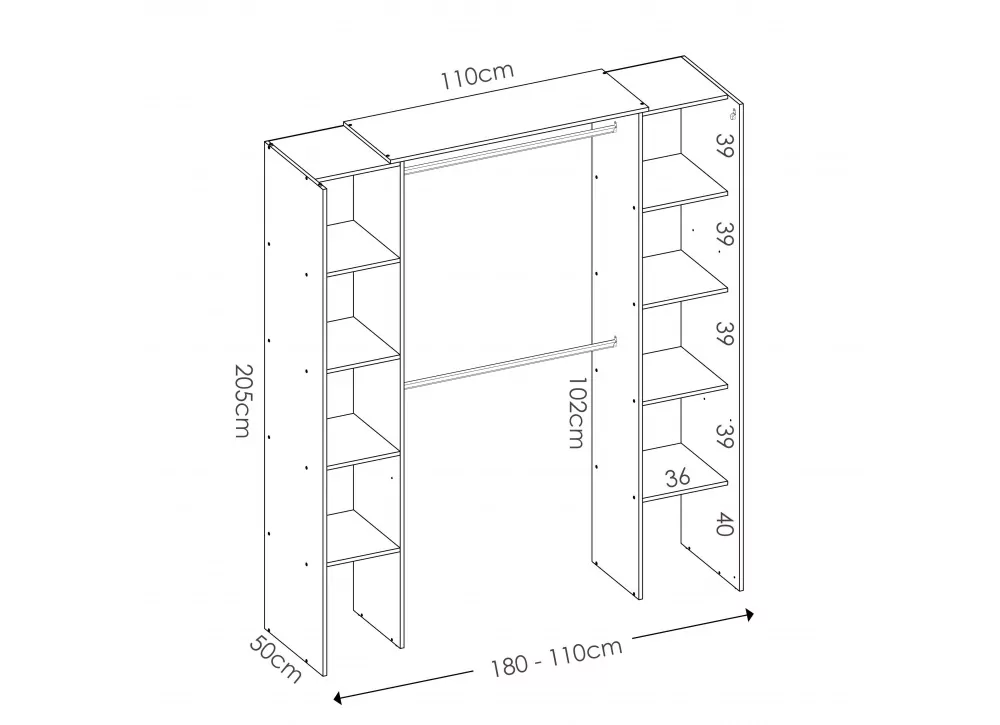 VESTIDOR ARMARIO CON CORTINA DUAL