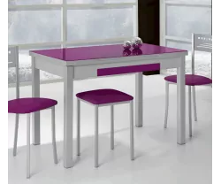 MESA EXTENSIBLE ALUMINIO Y CRISTAL TALIS MESA EXTENSIBLE ALUMINIO Y CRISTAL TALIS