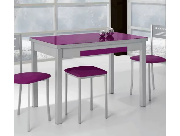 MESA EXTENSIBLE ALUMINIO Y CRISTAL TALIS MESA EXTENSIBLE ALUMINIO Y CRISTAL TALIS