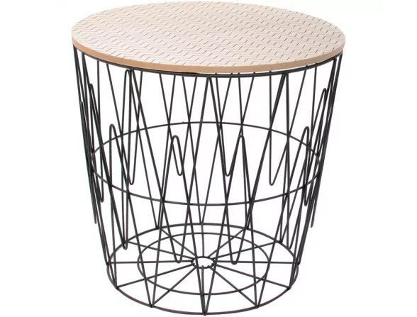 Mesita metal tapa de madera HALLDIS Mesita metal tapa de madera HALLDIS