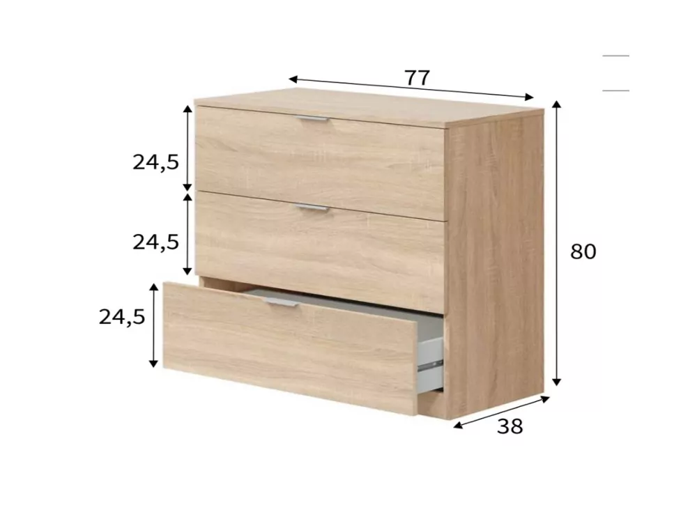 Cómoda de tres cajones COVA Cómoda de tres cajones COVA