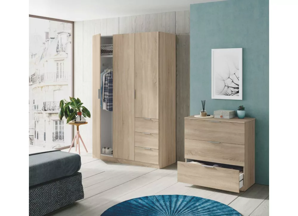 Cómoda de tres cajones COVA