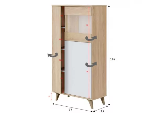 Vitrine 3 portas MILO Vitrine 3 portas MILO