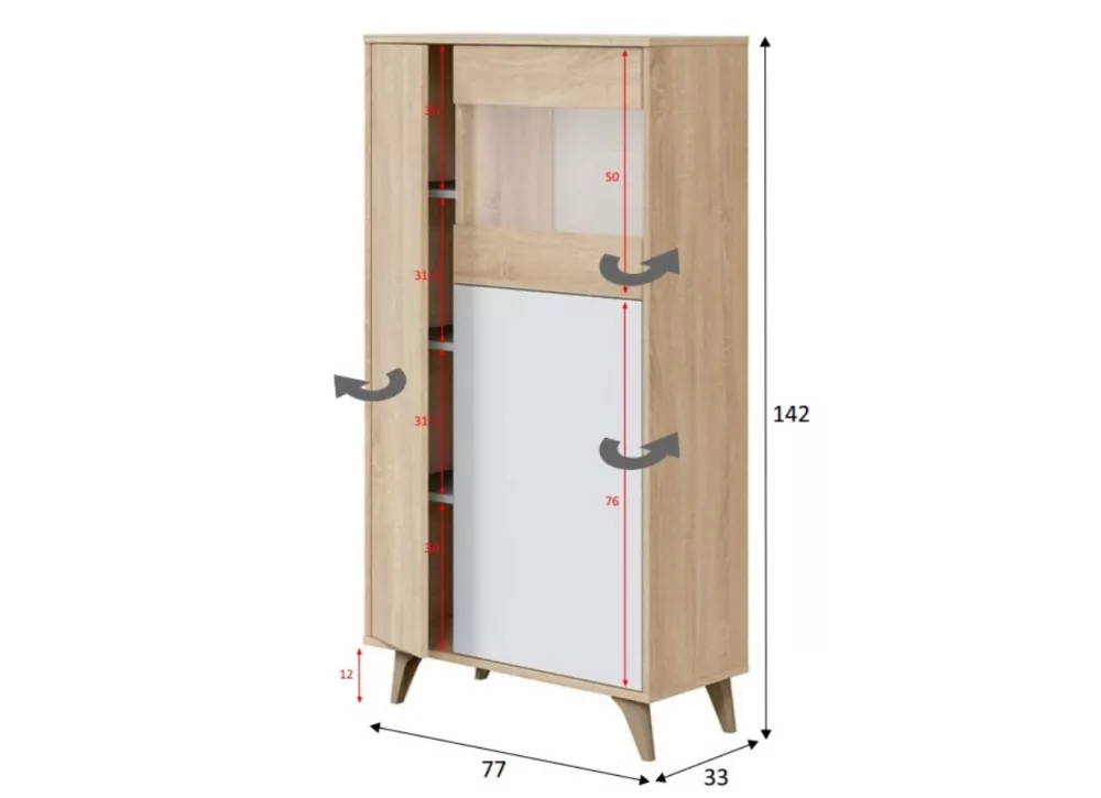 Vitrine 3 portas MILO Vitrine 3 portas MILO