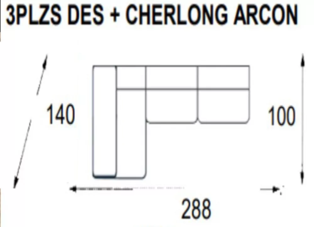 Sofá com chaise longue CESET Sofá com chaise longue CESET