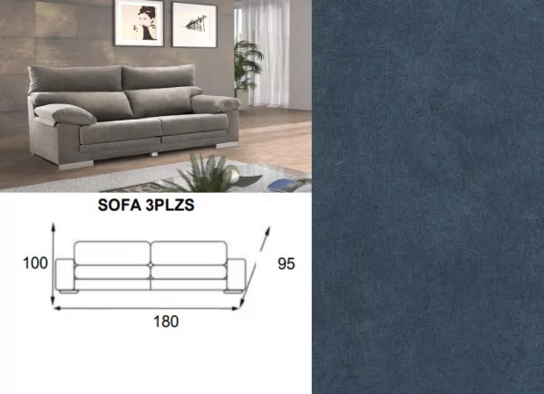 Sofá 3 lugares assentos extensíveis GAUDI Sofá 3 lugares assentos extensíveis GAUDI