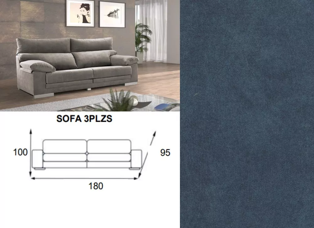 Sofá 3 lugares assentos extensíveis GAUDI Sofá 3 lugares assentos extensíveis GAUDI