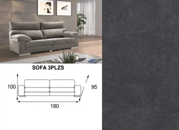 Sofá 3 lugares assentos extensíveis GAUDI Sofá 3 lugares assentos extensíveis GAUDI