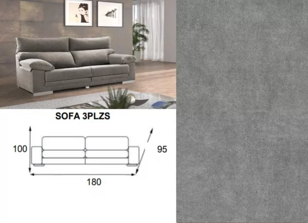 Sofá 3 plazas asientos extensibles GAUDI Sofá 3 plazas asientos extensibles GAUDI