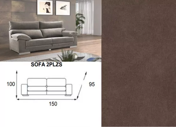 Sofá 2 plazas asientos extensibles GAUDI Sofá 2 plazas asientos extensibles GAUDI