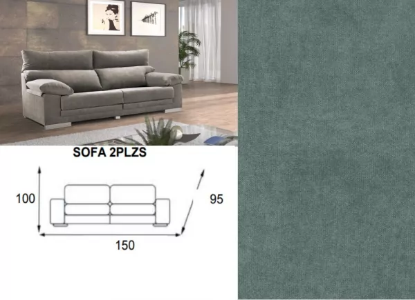 Sofá 2 plazas asientos extensibles GAUDI