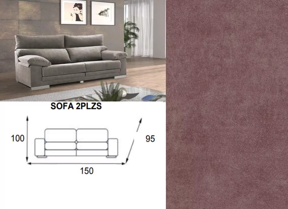 Sofá 2 plazas asientos extensibles GAUDI Sofá 2 plazas asientos extensibles GAUDI