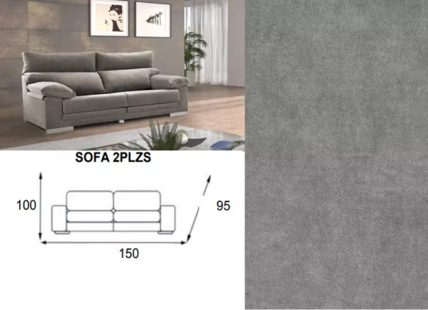 Sofá 2 plazas asientos extensibles GAUDI Sofá 2 plazas asientos extensibles GAUDI