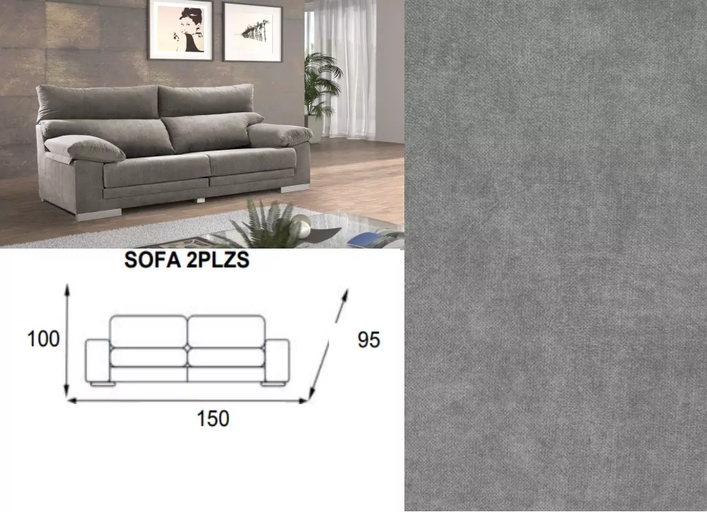 Sofá 2 plazas asientos extensibles GAUDI Sofá 2 plazas asientos extensibles GAUDI