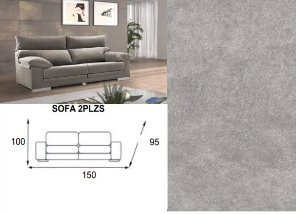 Sofá 2 plazas asientos extensibles GAUDI Sofá 2 plazas asientos extensibles GAUDI