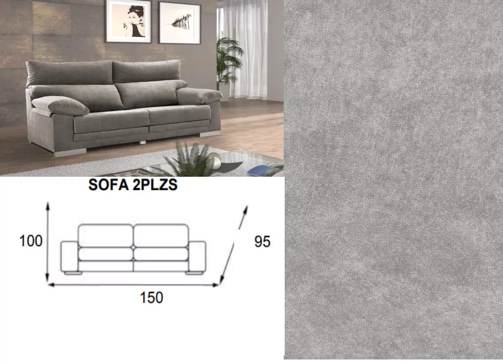 Sofá 2 plazas asientos extensibles GAUDI Sofá 2 plazas asientos extensibles GAUDI