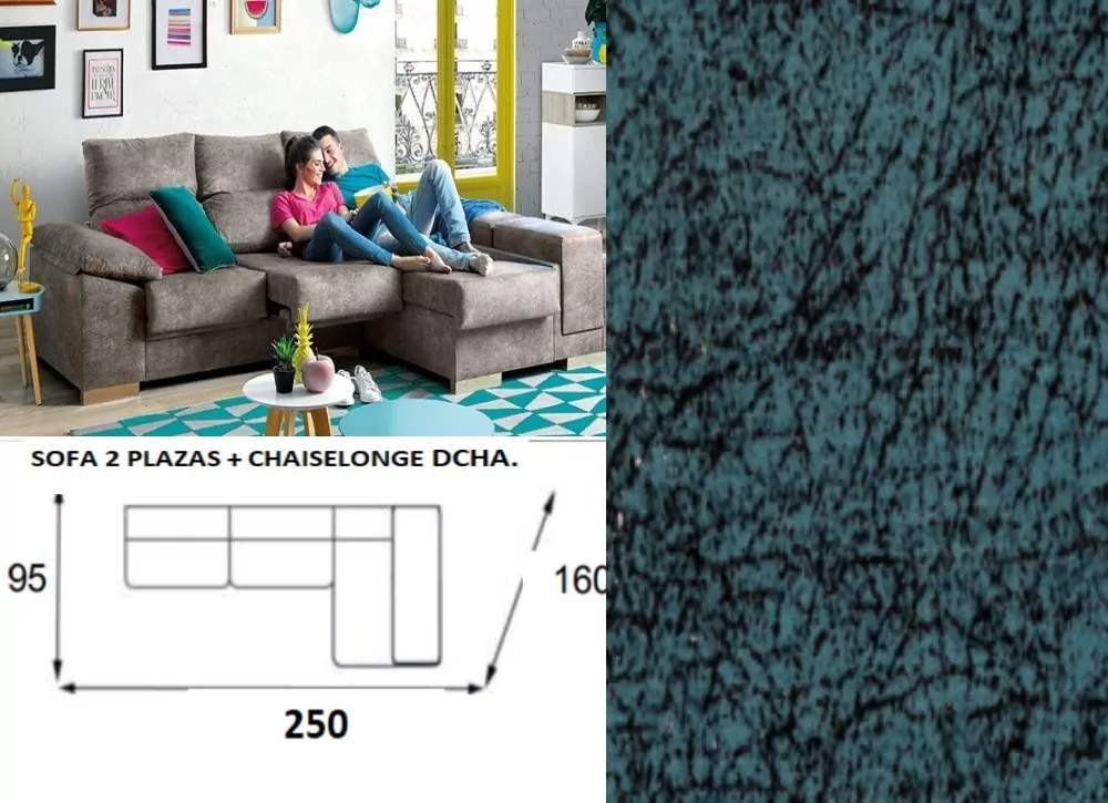 Chaise longue arcon abatible de 250 TEMPO